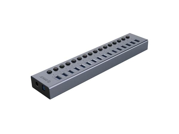 Orico USB-hub 16 porter med bryter USB-A 3.0, grå