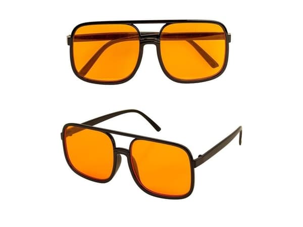 Sorte briller med orange glas
