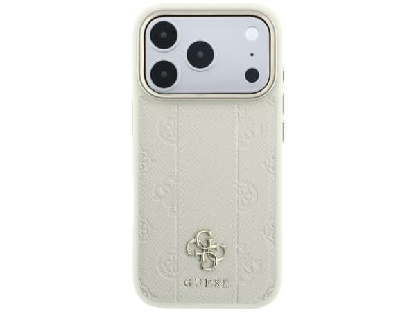 Guess Stripe Peony 4G Logo MagSafe Case for iPhone 18 Pro Max / 17 Pro Max - Beige