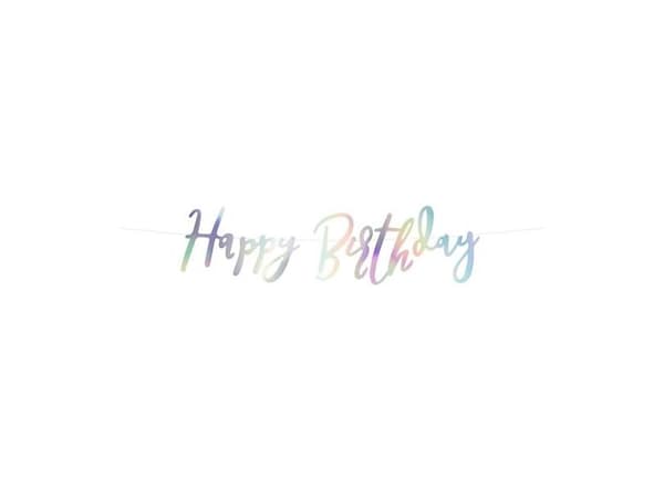 Happy Birthday-banner i pärlemor