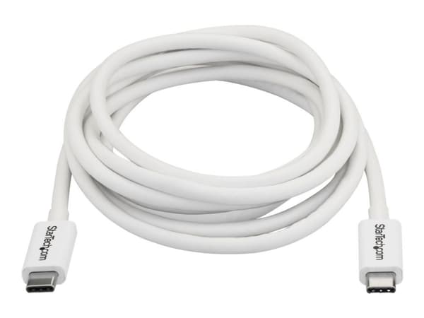 StarTech 6.6ft (2m) Thunderbolt 3 Cable, 20Gbps, 100W PD, 4K Video, Thunderbolt-Certified, Compatible w/ TB4/USB 3.2/DisplayPort - Thunderbolt-kabe...