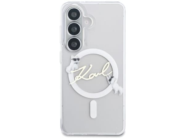 Karl Lagerfeld IML KC Script MagSafe-deksel til Samsung Galaxy S26 Plus - Transparent