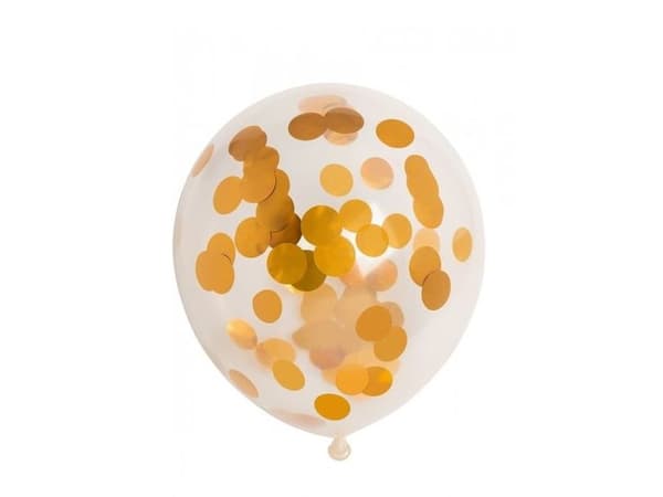 Ballonger med guldkonfetti