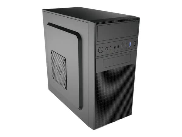 Akyga AK19BK – minitower – micro ATX – ilman virtalähdettä – musta – USB/ääni