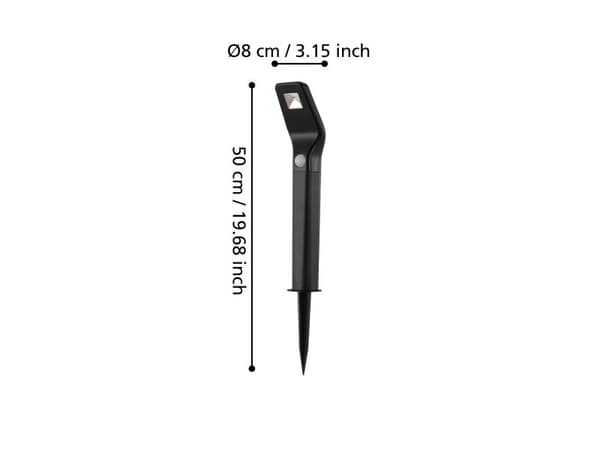 EGLO SOLAR SPIKE M/SENSOR 1200MAH 2 KPL MUSTA