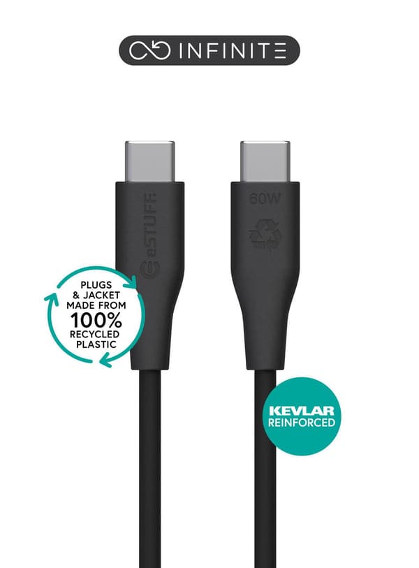 eSTUFF ES604380, 3 m, USB C, USB C, USB 2.0, Svart