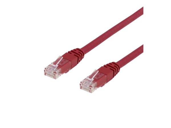 DELTACO U/UTP Cat6 patchkabel, LSZH, 1m, röd