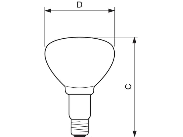 Varmelampe BR125 IR 150W E27 Rød
