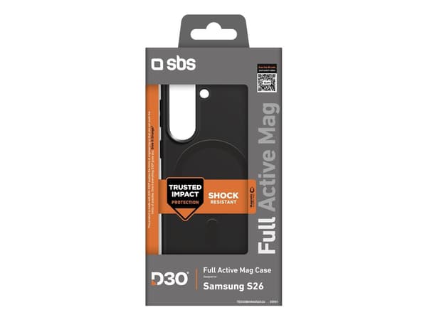 SBS Full Active Case D3O for Samsung Galaxy S26, MagSafe Compatible - Black