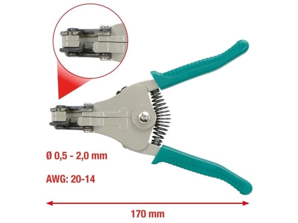 KS TOOLS automatisk trådstriper, 0,5-2 mm (115.1028)