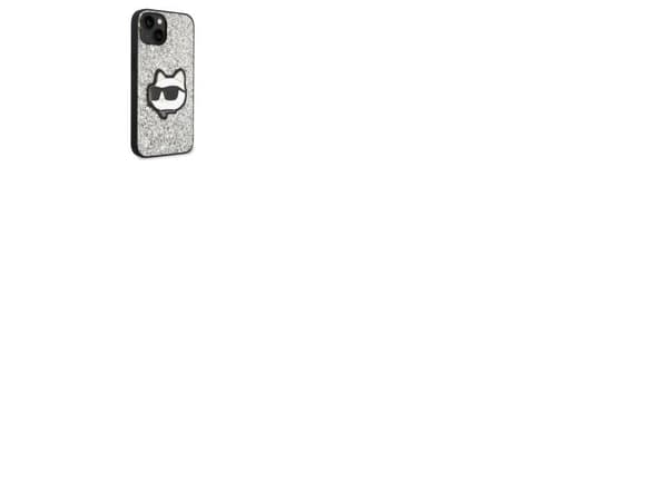 Karl Lagerfeld KLHCP14MG2CPS hardcase til iPhone 14 Plus 6,7" sølv/sølv, Glitter Choupette Patch