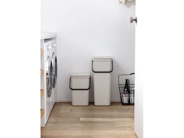 Brabantia Sort & Go, 25 l, Rektangulær, Resirkulert plast, Beige, Manuell, Plast