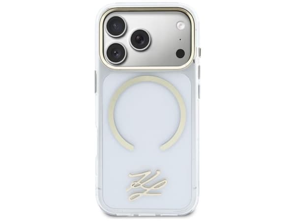 Karl Lagerfeld IML KL Script Logo MagSafe Case for iPhone 17 Pro Max - Clear