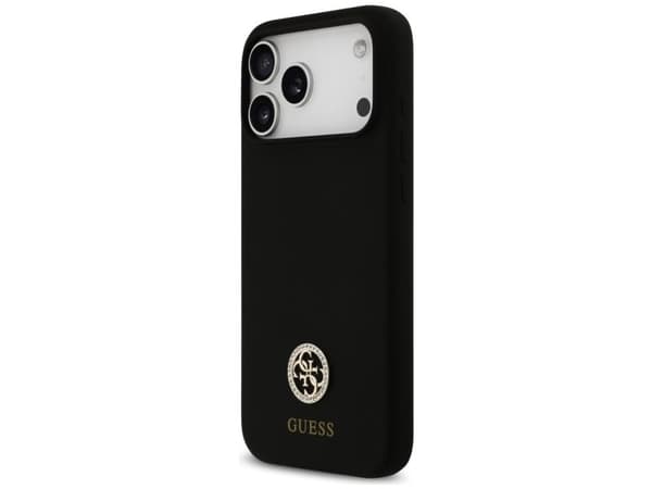 Guess Silicone Logo Strass 4G MagSafe Case for iPhone 17 Pro Max - Black
