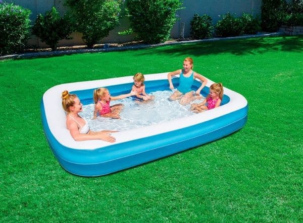 Bestway 54150, Uppblåsbar pool, 850 l, Rektangulär, Vinyl, Blå, Vit
