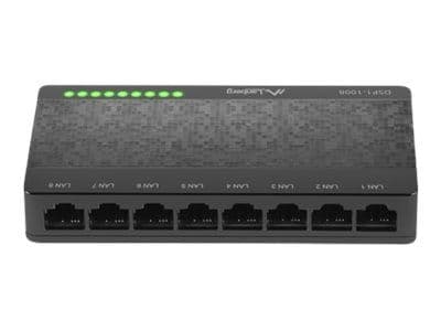 Lanberg DSP1-1008 - Switch - ohanterad - 8 x 10/100/1000 - skrivbordsmodell