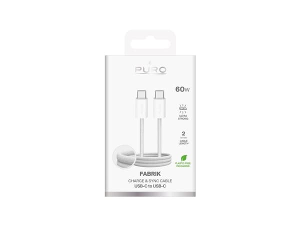 USB Puro USB-C til USB-C-kabel 2 m, hvit (8018417498817)