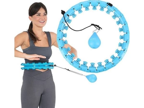 HMS hula hoop med knölar och vikter HHW01 blå