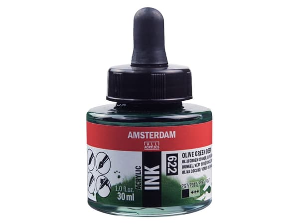 Amsterdam Acrylic Ink-flaska Olive Green Deep 622