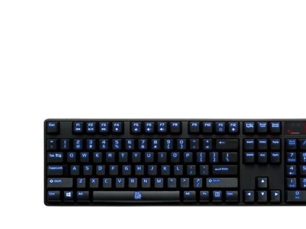 Thermaltake POSEIDON Z, USB, QWERTY, PC/server, Sort, Blå, Monoton