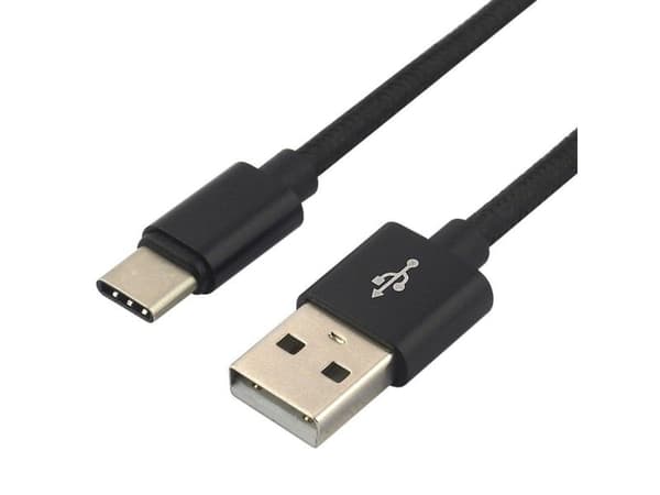 everActive USB-C-kaapeli 1m - musta, punottu, pikalataustuki, 3A - CBB-1CB