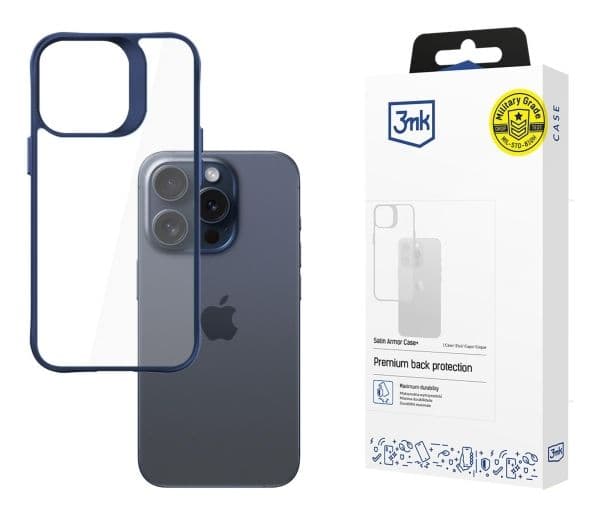 3MK Satin Armor Case+ iPhone 15 Pro Max sininen/sininen