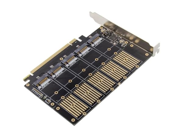 InLine 76619G, PCIe, M.2, SATA, Hankjønn, PCIe 3.1, JMB585, 6 Gbit/s