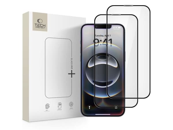 SZKLO HARTOWANE TECH-PROTECT GLASS FIT+ 2-PACK IPHONE 16E BLACK
