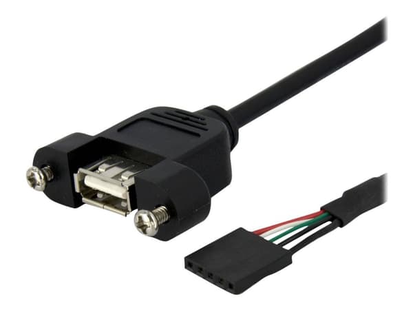 StarTech.com 1 ft Panel Mount USB Cable - USB A to Motherboard Header Cable Adapter F/F - USB 2.0 internal Cable (USBPNLAFHD1) - USB-intern till ex...