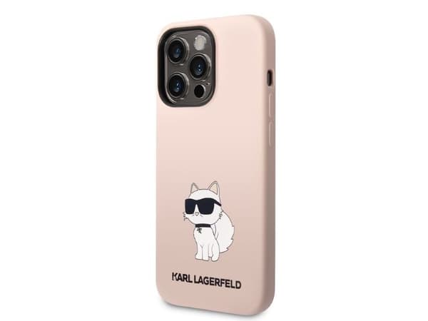 Karl Lagerfeld silikonskal Choupette för iPhone 14 Pro Max - rosa