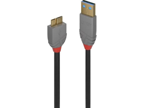 Lindy 36768, 3 m, USB A, Micro-USB B, USB 3.2 Gen 1 (3.1 Gen 1), 5 Gbit/s, Musta