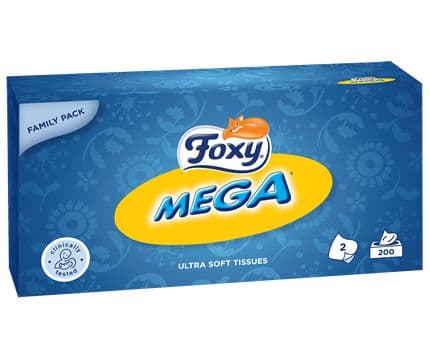 Foxy Mega, Hvit, Cellulose, Monokromatisk, 200 stykker