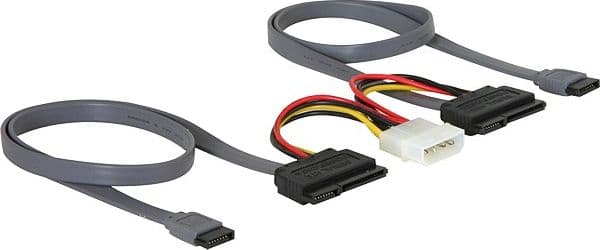 DeLOCK SATA All-in-One cable for 2x HDD, 0,5 m