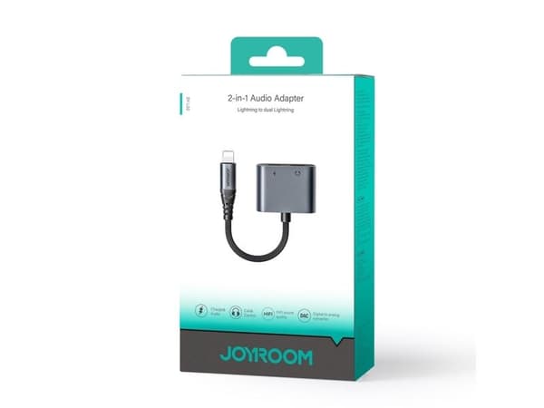 Joyroom SY-L02 Lightning til 2x Lightning DAC-adapter 2-i-1 - sort
