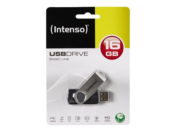 Intenso Basic Line - USB flash-enhet - 16 GB - USB 2.0 - svart, silver