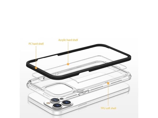 Clear 3-i-1 deksel til iPhone 14 Pro Max silikondeksel med ramme - blå