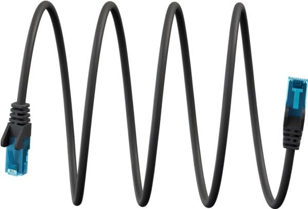 CAT 6A patchkabel U/UTP, svart, 7,5 m - kobberleder