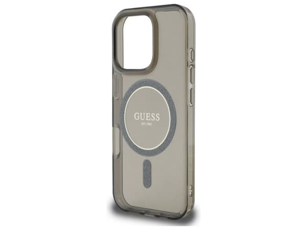 Guess IML Glitter Circle MagSafe case for iPhone 16 Pro Max - black