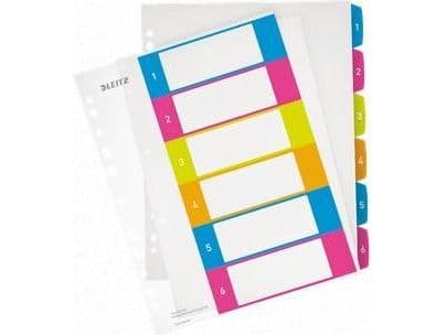 Register Leitz WOW, 6-delt, plast, A4