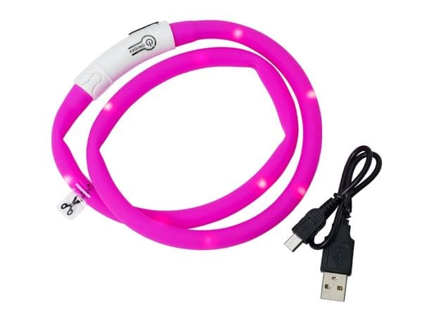 DOGMAN LED-ring silikone rosa 20-65cm