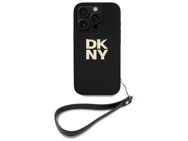 DKNY håndleddsrem Stock Logo-etui til iPhone 16 Pro Max - svart