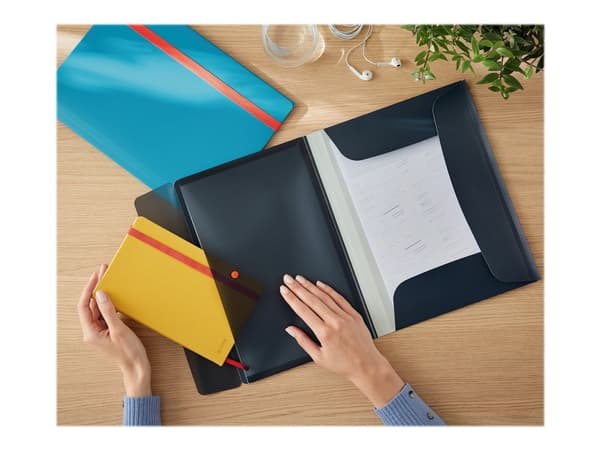 Leitz Cosy läppäkansio taskulla, Piirustuskansio, A4, Polypropeeni (PP), Musta, Matta, 150 arkkia