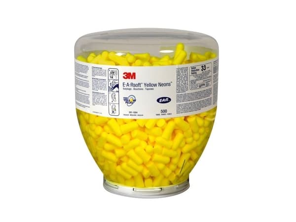 Ørepropper 3M Ear Soft yellow neons, refill - (beholder á 500 par)