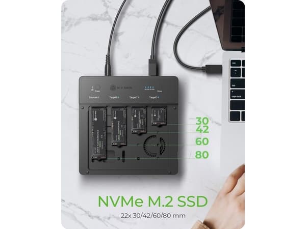 ICY BOX IB-4013MCL-C4, SSD, PCI Express, M.2, Sort, Aluminium, 40 Gbit/sek.