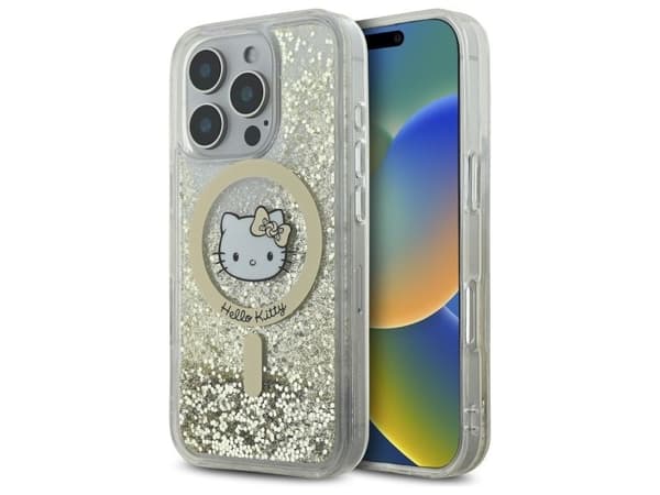 Hello Kitty Liquid Glitter Fever MagSafe-deksel iPhone 16 Pro Max - gull
