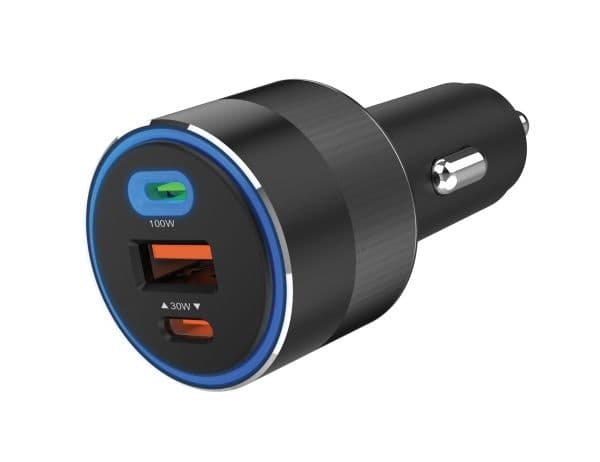 Sandberg Active - Strömadapter för bil - 130 Watt - 3 utdatakontakter (USB-C, USB)