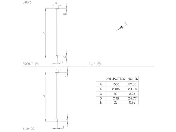 EGLO CALARI taklampe E27 L1500 sort/messing