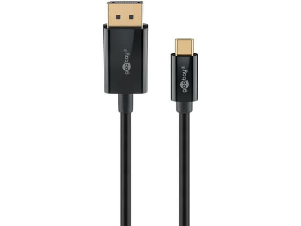 Goobay 75705, 2 m, USB Type-C, DisplayPort, Hankjønn, Hankjønn, Rett