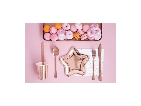 Rose gold stjerne tallerkner, metallic