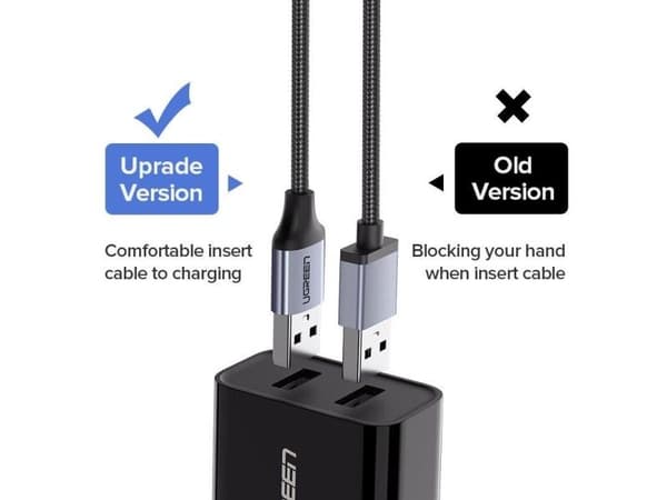 Kaapeli USB do Micro USB UGREEN QC 3.0 2.4A 1m (czarny)